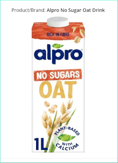 Danone-Alpro conjoint survey results showing a product