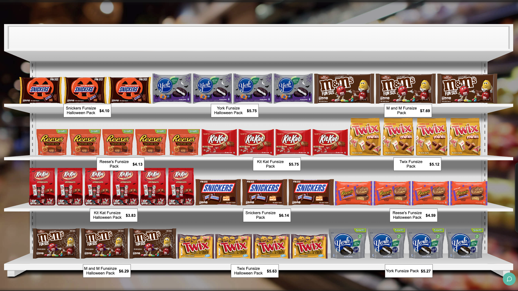 Halloween packaging shelf conjoint survey